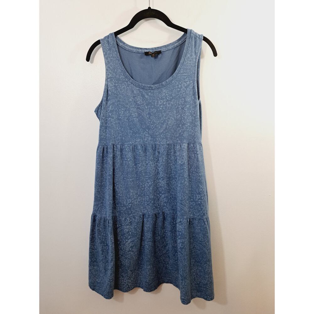 Frye Women's Blue Jersey Fabric Shift Dress In Size Medium Blue Floral